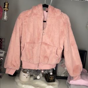 Pink furry jacket